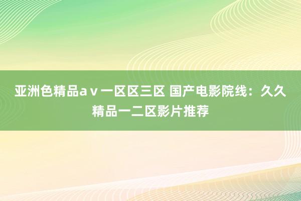 亚洲色精品aⅴ一区区三区 国产电影院线：久久精品一二区影片推荐