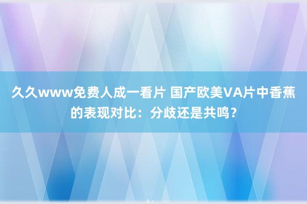 久久www免费人成一看片 国产欧美VA片中香蕉的表现对比：分歧还是共鸣？